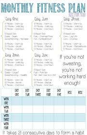 Monthly Fitness Plan For Beginners This Is A Four Week