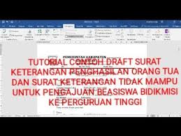 Surat ini juga dinamakan sebagai slip gaji yang mana di di bawah ini akan kami berikan penjelasan mengenai contoh dari surat keterangan penghasilan orang tua yang digunakan untuk kebutuhan beasiswa. Tutorial Contoh Draft Surat Keterangan Penghasilan Orang Tua Dan Surat Keterangan Tidak Mampu Youtube