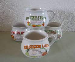 Recipe Soup Mugs Vintage Soup Bowls Set Of 4 Soup Mugs Etsy Soup Mugs Soup Bowl Set Soup Recipes
