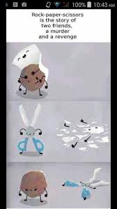 Rock Paper Scissors An Epic Story About Friendship Jealousy And Revenge Funny Pictures Funny Memes Humor