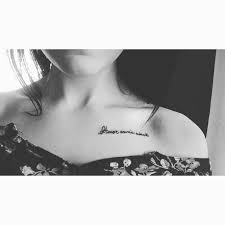 Small Cute Tattoo Under Collar Bone On Front Of The Shoulder My First Tattoo Amor Omnia Vincit Meaning Love Conque Collar Bone Tattoo Tattoos Shoulder Tattoo