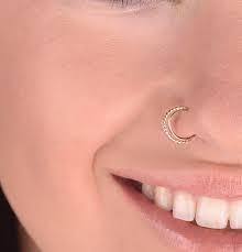 Double Nose Ring For Single Pierced Nose Hoops Tiny And Small Etsy In 2021 Boho Nose Ring Nose Ring Solid Gold Nose Ring
