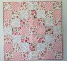 Handmade Baby Quilt Pink Roses Baby Girl Quilt Baby Shower Gift Baby Blanket Toddler Quilt Patchwork Baby Christmas Nursery Bedding Handmade Baby Quilts Baby Girl Quilts Baby Quilts
