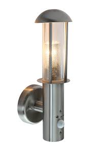 Blooma Tellumo Brushed Stainless Steel 28w Mains Powered External Pir Wall Light Departments Diy At B Amp Q