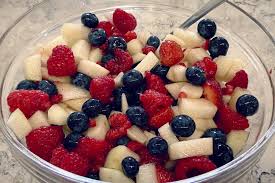 This creamy fruit salad is the perfect side dish for thanksgiving dinner or a backyard barbecue. All American Fruit Salad A Healthy Red White Blue Recipe