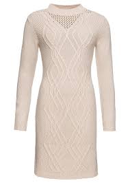 Alison gingham black / daisies embroideries. Cable Knit Sweater Dress In Beige Venus