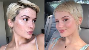 Pixie cuts grow out into this length after around 2 months, at which point your best bet is to transition into a feminine boy cut. How I Style My Short Hair Without Heat Growing Out A Buzzcut Youtube