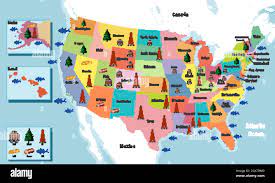 Mapa De Usa Con Nombres De Los Estados Mapa De Estados Unidos De América Con Nombres De Estados Imagen Vector De  Stock - Alamy