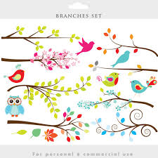 Bird On Tree Branch Clipart Branch Clipart Tree Clip Art Branches Whimsical Twigs Etsy Clip Art Art Branch