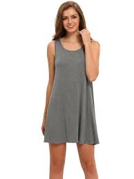 Romwe Women S Casual T Shirt Sleeveless Swing Dress Tunic Tank Top Dresses Sleeveless Swing Dress Tank Top Dress Tunic Tank Tops