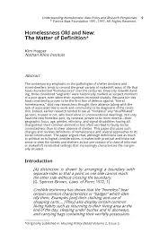 Social problems paper 2 homelessness is a big social problem that we face in today's society. Pdf Homelessness Old And New The Matter Of Definition