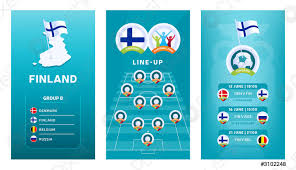 Læs om em 2021 gruppe b odds nedenfor. Stock Vector Fussball Em 2020 Vertikales Banner Set Fur Social Media Banner Der Finnischen Gruppe B Mit Isometrischer Karte Pin Flagge Spielplan