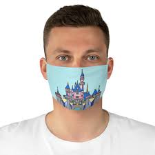 Sleeping Beauty Disneyland Castle Fabric Face Mask