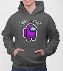 You Look Sus Hoodie Purple Among Us Hoodie Among Us Gift You Look Sus Sweatshirt Purple Imposter In 2021 Hoodies Sweatshirts You Look