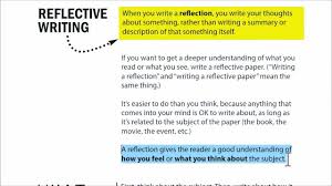 Writing A Reflection Youtube