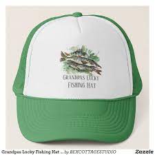 Grandpas Lucky Fishing Hat Pike And Perch Zazzle Com Fishing Hat Hats Personalized Gifts For Men