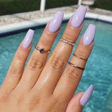 People tend to confuse acrylic nails with. Lilac Coffin Nails Lilac Nails Lilac Nails Design Purple Nails