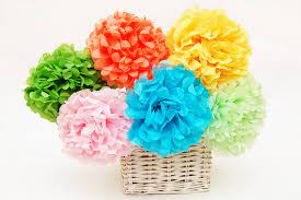 Here's a lovely assortment of paper flowers to make, i've organized them in a few sections for easier browsing: Tissue Paper Pom Pom Flowers Kids Crafts Fun Craft Ideas Firstpalette Com