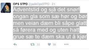 Get real time update about this post category directly on your device, subscribe statskanalen og aps propgandaarm, nrk, vil ikke være verre enn politiet og opplyser heller ikke om. Politiet La Ut Dikt Pa Twitter Avisa Sor Trondelag