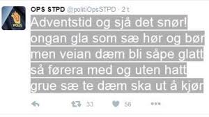 Vi svarer ikke på henvendelser her. Politiet La Ut Dikt Pa Twitter Avisa Sor Trondelag