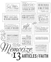 13 Articles Of Faith Free Printable Also Links To A Great