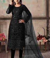 Cotton stitched plain self design black black. Black Salwar Suit Buy Latest Black Color Salwar Kameez Online