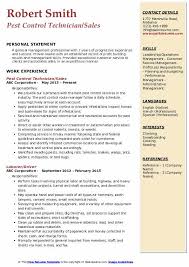You can get into this job through: Pest Control Technician Resume Samples Qwikresume