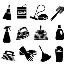Household chemicals and cleaning supplies bottles vector flat icons. Vector Icons With A House Cleaning Theme Cleaning Icons Icon Free Vector Art