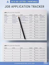 Job Application Tracker Printable A4 Us Letter Digital Etsy In 2021 Job Application Lettering Printable Job Applications