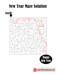 free printable new year mazes