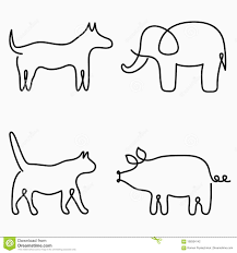 Animals One Line Drawing Continuous Line Print Cat Dog Pig Elephant Hand Drawn Illustration F Line Drawing How To Draw Hands Cartoon Drawings Of Animals