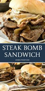 1 large peeled onion, sliced into five thick slices. Steak Bomb Sandwich A Family Feast