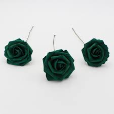 Your source for beautiful inexpensive artificial wedding bouquets online. Emerald Artificial Roses 50 Hunter Green Wedding Flowers Vanrina