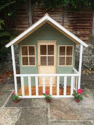 Wendy House Play House Exterior Painted In Cuprinol Willow Wendy House Play Houses House Painting