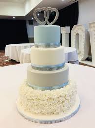 What kind of wedding cake is mint green? Baby Blue And Silver Wedding Cake Wedding Cakes Blue Silver Wedding Cake Light Blue Wedding Cake
