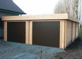 Double Timber Garage Two Single Doors Flat Roof Timber Garage Garage Door Design Side Hinged Garage Doors