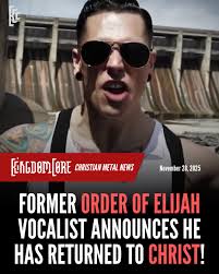 Shannon Low, former vocalist of the Christian metalcore band The Order of  Elijah has announced in a Facebook post (in the comments) that he has  returned to Christ after years of wandering.