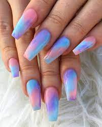 Joely Frain On Instagram How Cute Marble Tie Dye Nails Unhas Decoradas Unhas Coloridas Unhas Compridas
