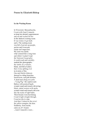 Poems By Elizabeth Bishop