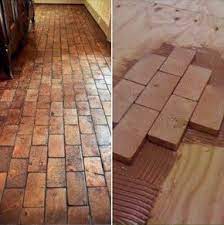 Now Here S An Interesting Idea More Durable Than Traditional Wood Floor We Spotted This Kitchen Flooring Ideas Inexpensive Inexpensive Flooring Diy Flooring