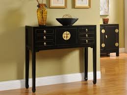 Konsolka Z Drewna Wiazowego 2 Drzwi I 6 Szuflad Czarna Mitsuko Entryway Tables Furniture Decor