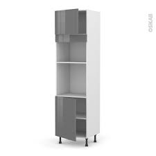 Cuisine Grise Moderne Facade Stecia Gris Brillant Oskab Oskab Colonne Four Cuisine Moderne Blanche