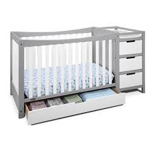 Graco Remi 4 In 1 Convertible Crib And Changer In White X2f Pebble Gray Free Shipping Grey Baby Cribs Crib With Changing Table Cribs