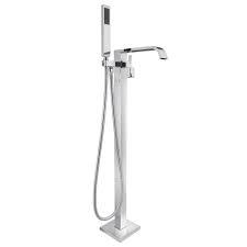 Akdy 1 Handle Freestanding Floor Mount Roman Tub Faucet Bathtub Filler With Hand Shower In Chrome Tf0016 Roman Tub Faucets Faucet Tub Faucet