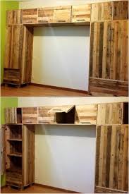 The last additions to the freestanding closet are another set of shelves: 55 Repurposed Wood Pallet Closet Diy Ideas Inspirationalz Inspirationalz