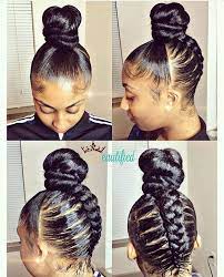 The red shade makes it look eccentric and fashionable. Love This Braided Bun By Atlantahairstylist Ezbeautified Voiceofhair Go To Vo Natural Hair Styles Thick Hair Styles Hair Styles