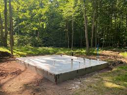 For tiny houses, small cabins or garden sheds, bricks laid flat on the ground often suffice. A Warmform Slab For A Little A Frame Cabin