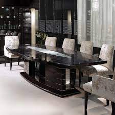 The table is crafted from solid hardwood and veneer finished in black. Seater Dining Luxury Modern Dining Table Design Novocom Top