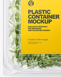 Download Transparent Plastic Container With Arugula Mockup Top View In Pot Tub Mockups On Yellow Images Object Mockups