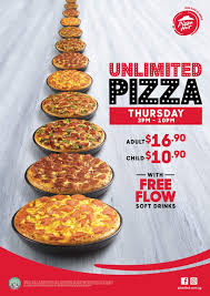 Sizzler is difficult to get to in perth from where we live if you dont have a car. Pizza Hut S Pore Has All You Can Eat Pizza Buffet Every Thursday At 16 90 Per Person Great Deals Singapore